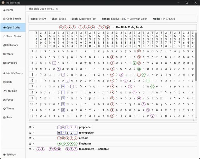 Open Codes | The Bible Code